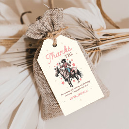 Etiqueta Para Presente Obrigado pelo Aniversário de Cowgirl do Oeste Selv