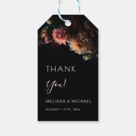 Etiqueta Para Presente Obrigado pelo Casamento com Crisântemo Floral Escu