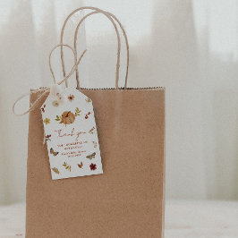 Etiqueta Para Presente Obrigado pelo Chá de Bebê do Outono com Abóbora Se