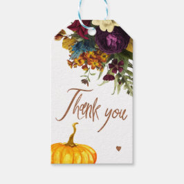 Etiqueta Para Presente Obrigado pelo chá de bebê floral burgundy enferruj