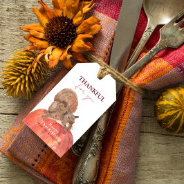 Etiqueta Para Presente Obrigado pelo Esquilo no Dia de Ação de Graças de