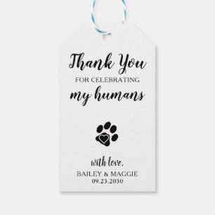 Etiqueta Para Presente Obrigado Pelo Favor Do Casamento Do Pet Dog