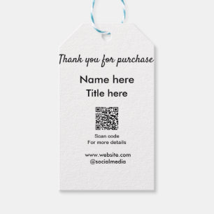 Etiqueta Para Presente Obrigado pelo nome de compra aqui digitalizar QR