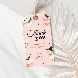 Etiqueta Para Presente Obrigado pelo Pink Halloween Assustador Um 1º Aniv
