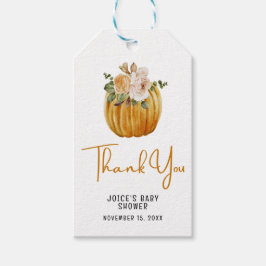 Etiqueta Para Presente Obrigado Pequeno Chá de fraldas De Abóbora