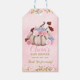 Etiqueta Para Presente Obrigado pequeno floral do chá de fraldas da