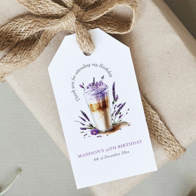 Etiqueta Para Presente Obrigado Personalizado Café Latte Aniversário (Criador carregado)
