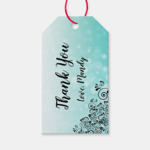 Etiqueta Para Presente Obrigado personalizado de Bokeh da cerceta você