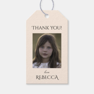 Etiqueta Para Presente Obrigado personalizado de foto de menina você favo