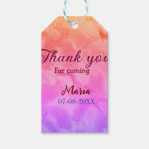 Etiqueta Para Presente Obrigado por adicionar data de nome da festa de an