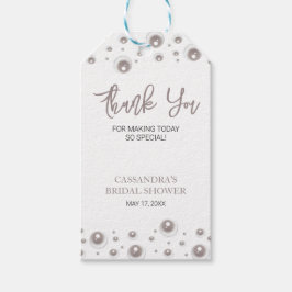 Etiqueta Para Presente Obrigado por Chuva de Presentes de Pérola Branca M