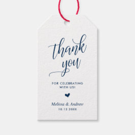 Etiqueta Para Presente Obrigado por comemorar, Marinho Azul, Casamento