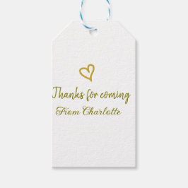 Etiqueta Para Presente obrigado por vir adicionar nome mensagem de texto 