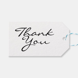 Etiqueta Para Presente Obrigado preto e branco moderno você