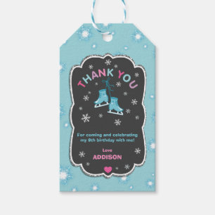 Etiqueta Para Presente Obrigado que do aniversário do patinagem no gelo