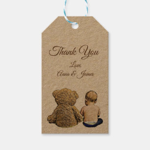 Etiqueta Para Presente Obrigado que do bebé e do urso de ursinho você