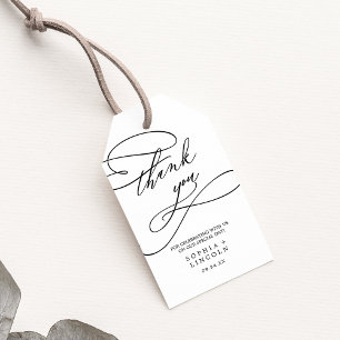 Etiqueta Para Presente Obrigado que romântico do Flourish da caligrafia
