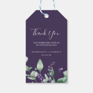 Etiqueta Para Presente Obrigado que roxo rústico da lavanda você