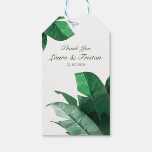 Etiqueta Para Presente Obrigado que tropical do casamento da folha da