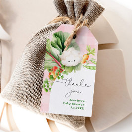 Etiqueta Para Presente Obrigado rosa chá de fraldas cultivado localmente 