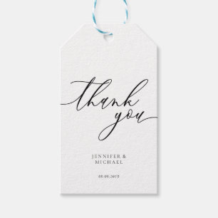 Etiqueta Para Presente Obrigado Simple Script nome personalizado data