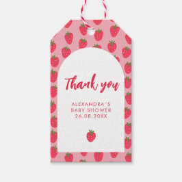 Etiqueta Para Presente Obrigado Strawberry Baby Girl Chá Tag