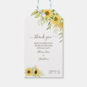 Etiqueta Para Presente Obrigado Sunflower Greenery Casamento 