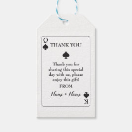 Etiqueta Para Presente Obrigado Tag Casamento Jogando Cartões Espadas K Q