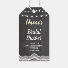 Etiqueta Para Presente Obrigado Tag Floral Chalk Lace Jar Chá de panela