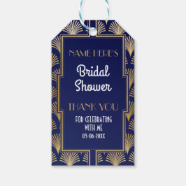 Etiqueta Para Presente Obrigado Tag Gatsby Art Deco Chá de panela Dourado