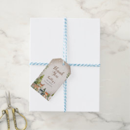 Etiqueta Para Presente Obrigado Tag Winter Woodland Animal White Floral