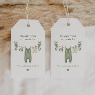 Etiqueta Para Presente Obrigado tão Matcha Chá verde baby shower