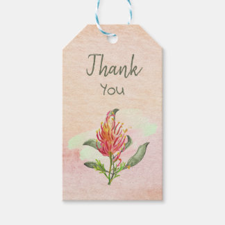Etiqueta Para Presente Obrigado trabalho de arte Elegante floral de cor a