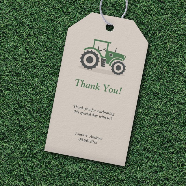 Etiqueta Para Presente Obrigado Trator Agrícola (Farm Tractor Thank You Gift Tags)