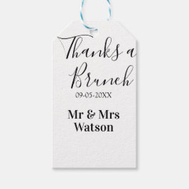 Etiqueta Para Presente Obrigado um brunch pós-casamento nome data simples