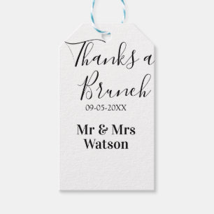 Etiqueta Para Presente Obrigado um brunch pós-casamento nome data simples