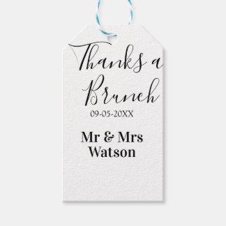Etiqueta Para Presente Obrigado um brunch pós-casamento nome data simples