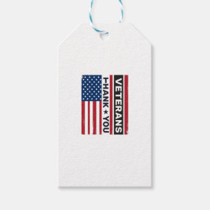 Etiqueta Para Presente Obrigado Veteranos Design de Vetor de Bandeira Ang