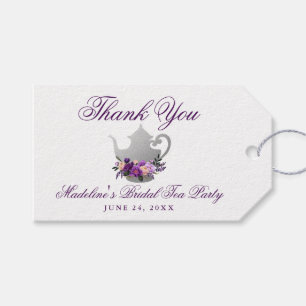 Etiqueta Para Presente Obrigado violeta roxo do tea party do chá de