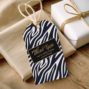 Etiqueta Para Presente Obrigados de Bachelorette Willy Happy Zebra BW ID1