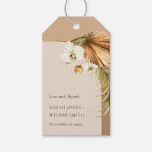 Etiqueta Para Presente Obrigados De Casamento De Arco Floral De Palma Sec