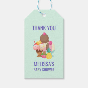 Etiqueta Para Presente Obrigados de Chá de fraldas Sorvete de Sabores Ne