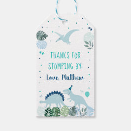 Etiqueta Para Presente Obrigados De Dinossauro Azul Para Aparecimento Por