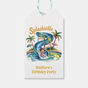 Etiqueta Para Presente Obrigados de Festa de aniversário do Slide Boy Spl