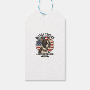 Etiqueta Para Presente Óculos de sol com bandeira americana do cão clássi