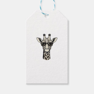 Etiqueta Para Presente Óculos de Sol de Girafa Legal Camisa de Gravura Vi