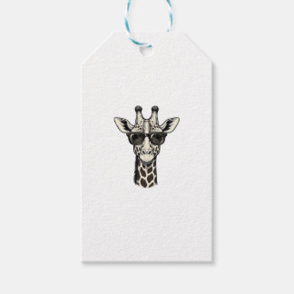 Etiqueta Para Presente Óculos de Sol de Girafa Legal Camisa de Gravura Vi