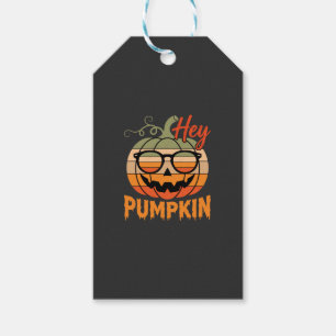 Etiqueta Para Presente Óculos de Sol Hey Pumpkin Retro de Halloween