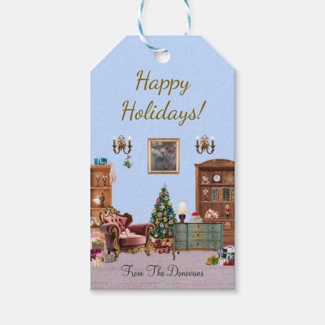 Etiqueta Para Presente Ode to The Nutcracker Ballet Blue (Frente)