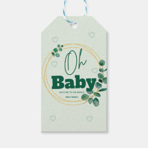 Etiqueta Para Presente Oh Baby Folhas de Eucalipto Chá de Bebê